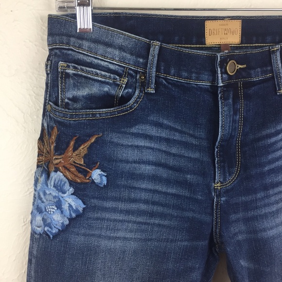 Free People Denim - Driftwood Marilyn Embroidered Ankle Skinny Size 29